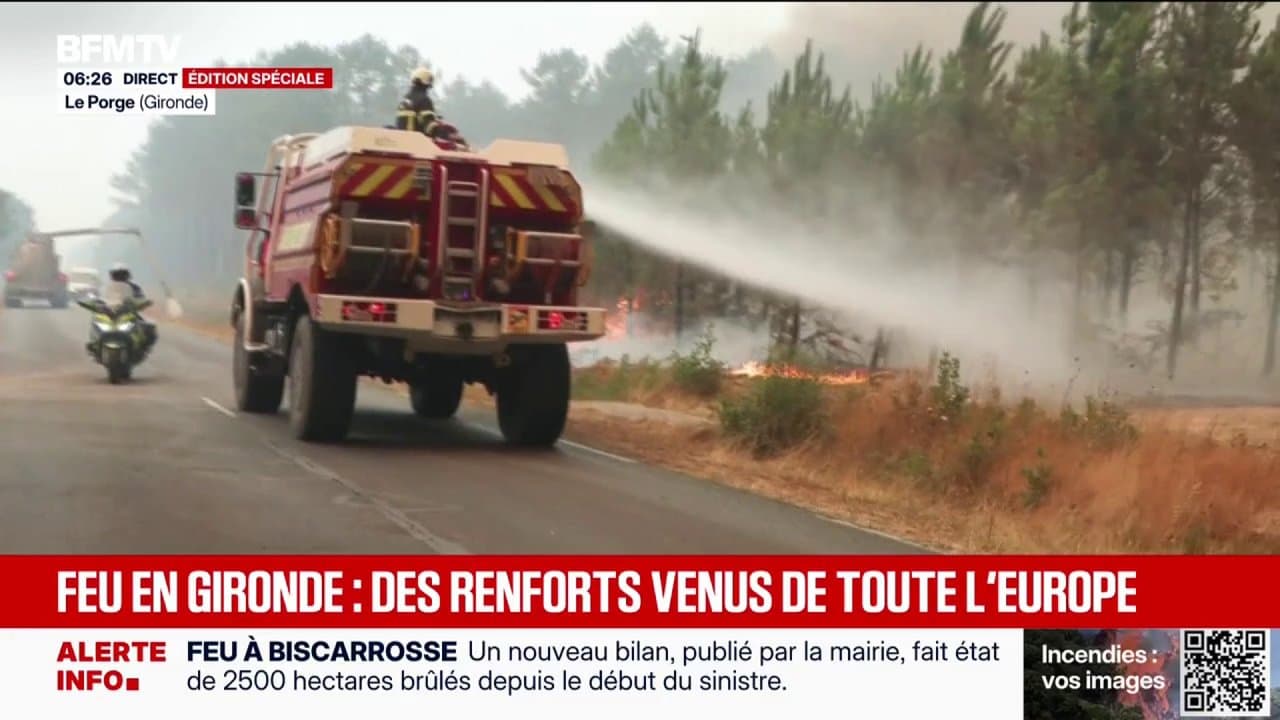 Gironde'da Yangın: Diğer Bölgelerden ve AB'den İtfaiye Takviyeleri Akın Ediyor