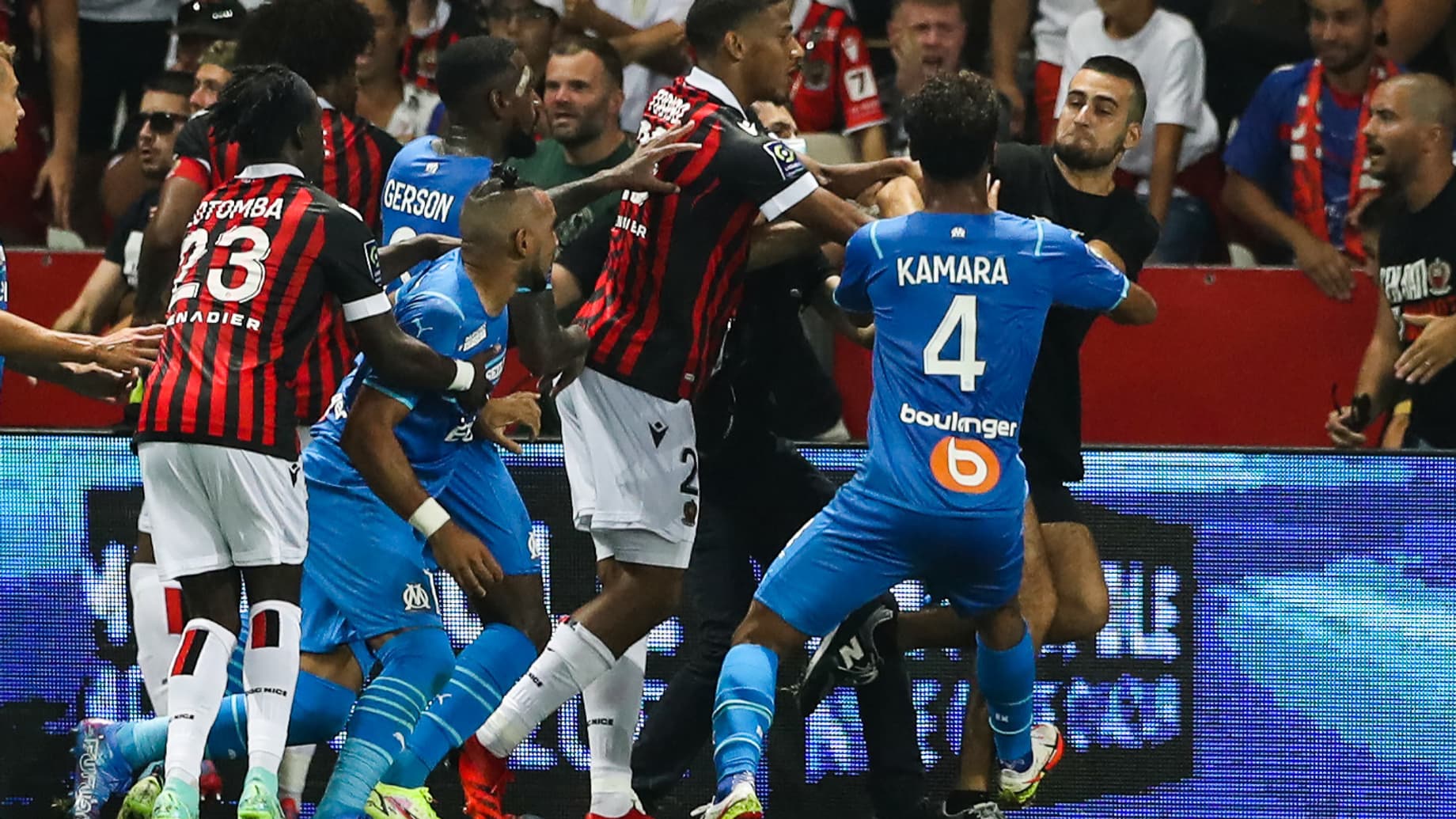 Les incidents durant Nice-OM Les incidents durant Nice-OM