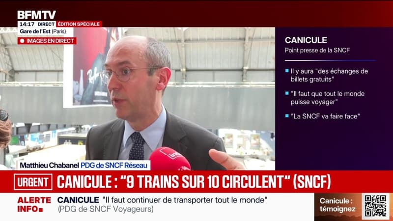 Canicule: "Ces derniers jours, il y a eu un nombre d'incidents élevé", explique le PDG de SNCF Réseau