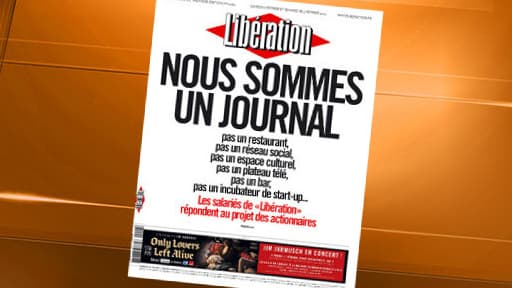 La Une du vendredi 8 février, exprimant la protestation des salariés du titre après la présentation du projet des nouveaux actionnaires du journal.