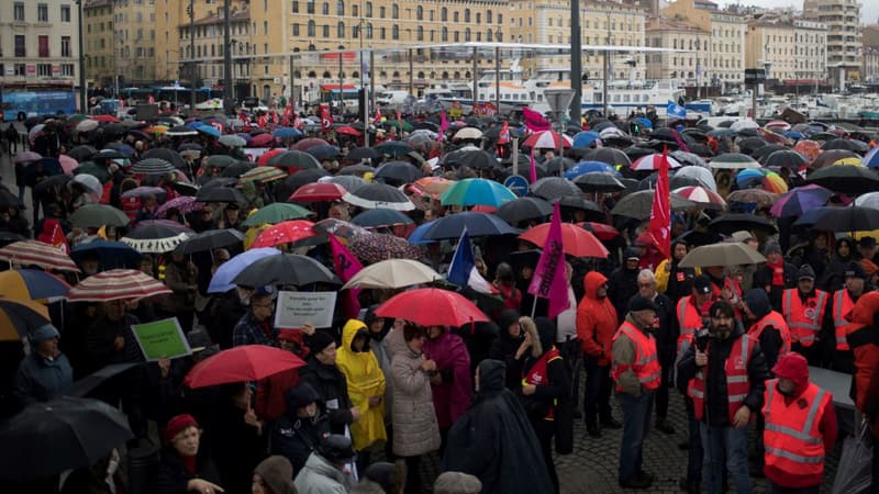 Des retraités manifestent le 15 mars 2018 à Marseille.