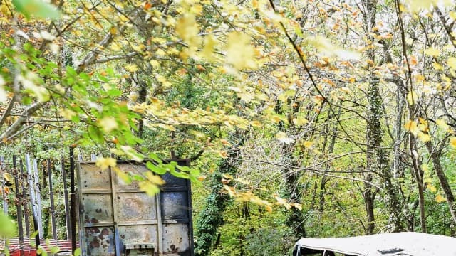 Le 26 octobre 2015, les enquêteurs s'activent autour du car calciné.