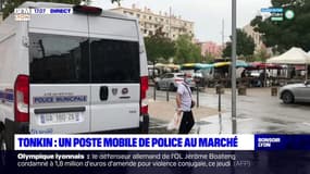 Villeurbanne : un poste mobile de police au marché de Villeurbanne