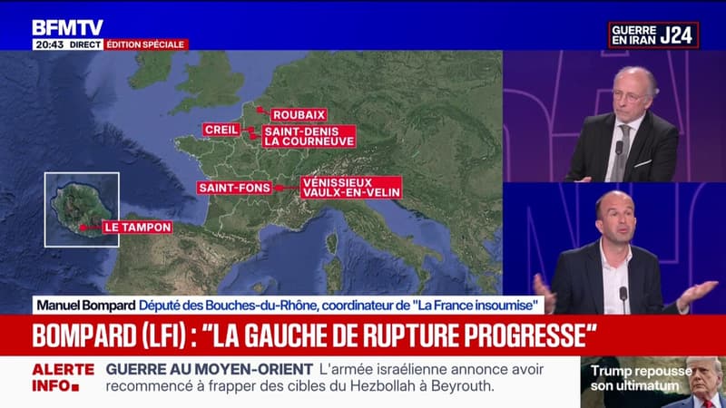 Municipales: "On a progressé", se félicite Manuel Bompard, coordinateur national de La France insoumise