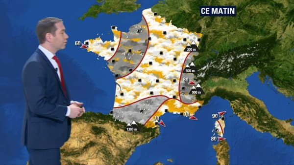 De la neige à l'est dès 300 mètres, vendredi matin. De la neige à l'est dès 300 mètres, vendredi matin.