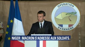 Emmanuel Macron durant son discours au NIger. 