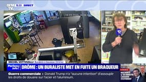 "Ma seule réaction, c'est de me protéger derrière cette table": Michel Vettovalli, buraliste dans la Drôme, raconte la tentative de braquage de son établissement