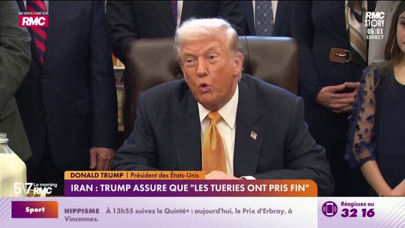 Iran : Donald Trump assure que "les tueries ont pris fin"