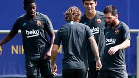 Dembélé, Griezmann et Messi