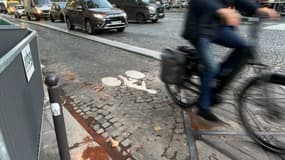 La piste cyclable située dans le 8e arrondissement, où un cycliste de 27 ans a été écrasé par un automobiliste, le 15 octobre 2024.