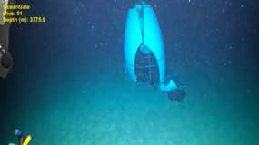 Un débris du submersible Titan pris en photo par les services de recherche pélagique, en juin 2023.