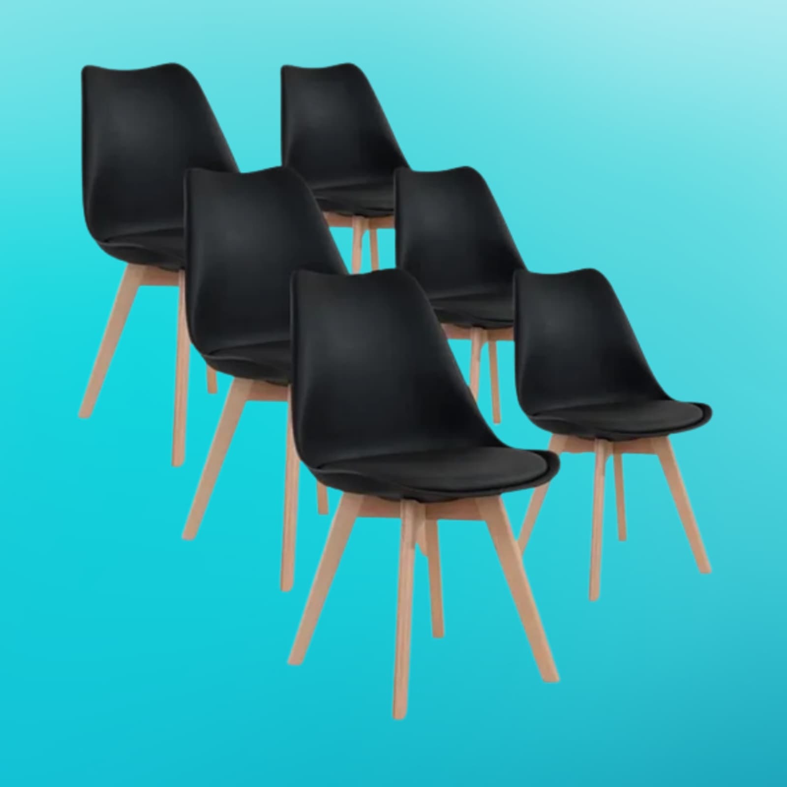 Lot 2 chaises scandinaves en bois grisé et tissu beige Isadora - 10422