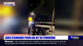 Incidents en marge d'OM-OL : 300 euros d'amende pour un jet de fumigène