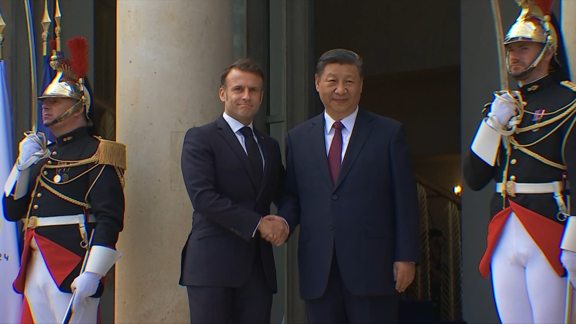 Emmanuel Macron et Xi Jinping à l'Élysée le 6 mai 2024