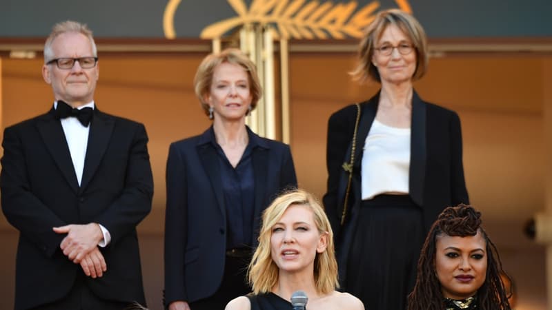 Thierry Fremaux, Frédérique Bredin, Françoise Nyssen et Cate Blanchett lors du festival de Cannes