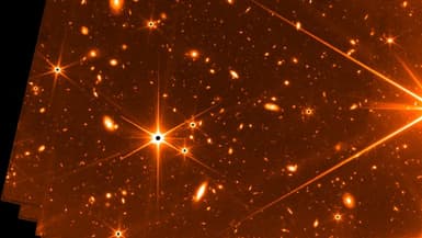 L'image offre, selon la Nasa, "un aperçu alléchant" des premières images haute résolution en couleur de Webb