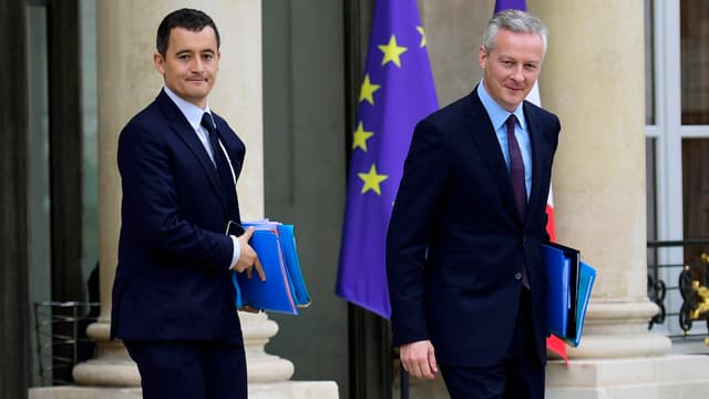 Le ministre des Comptes publics Gérald Darmanin et le ministre de l'Économie Bruno Le Maire.