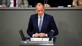 Friedrich Merz, leader des conservateurs de  l'Union chrétienne-démocrate (CDU), le 23 mars 2022 à Berlin 