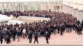 Le cortège des ultras du PSG à Barcelone en avril 2024