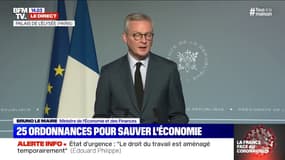 Bruno Le Maire (Minisitre de l'Economie et des Finances): "L"ordonnance prévoit de demander le report ou la suspension du paiement des loyers pour les petites entreprises sur la base de l'accord que nous avons trouvé avec l'ensemble des bailleurs"