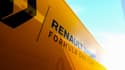 Les installations de Renault F1 Team lors d'essais hivernaux, le 9 mars 2018