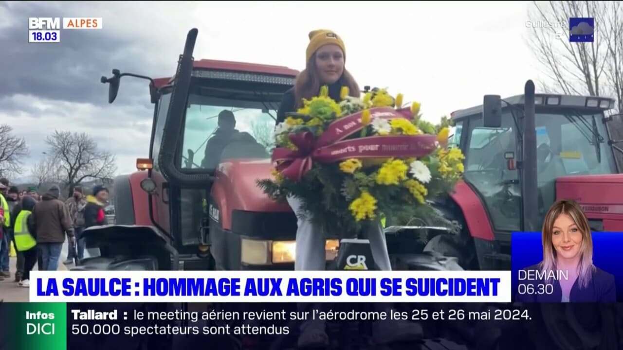La Saulce: une gerbe de fleurs déposée en hommage aux agriculteurs qui