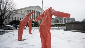 Une installation pour protester contre la peine de mort montée à côté de la Cour Suprême des Etats-Unis en mars 2017