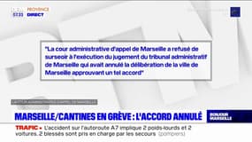 Cantines en grève à Marseille: l'accord annulé