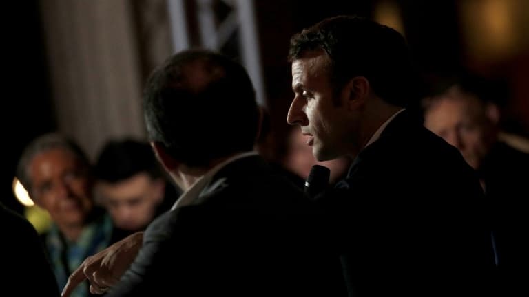 Emmanuel Macron participe à la Convention citoyenne pour le climat, le 10 janvier 2020 à Paris