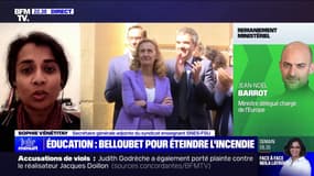 Sophie Vénétitay (syndicat enseignant SNES-FSU): "[Amélie Oudéa-Castéra] avait beaucoup abîmé l'Éducation, il n'était plus possible de travailler avec elle" 