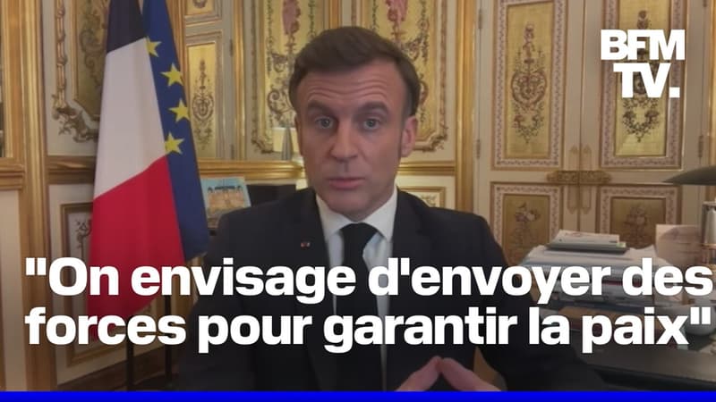 Emmanuel Macron n'exclut pas l'envoi de forces françaises en Ukraine en cas d'accord de paix trouvé avec la Russie