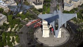 Un Mirage 2000 (à gauche), derrière un Rafale.