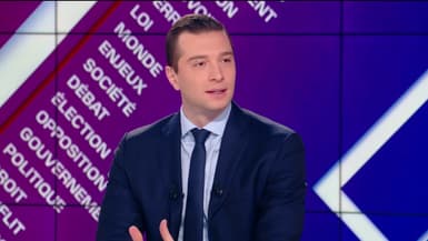 Jordan Bardella, le président du Rassemblement national, invité de BFM Politique le 2 avril 2023.