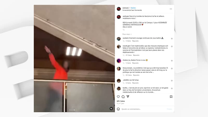 Une vidéo montrant le geste de l'élève, venu d'une école d'ingénieur de Caen, a circulé sur les réseaux sociaux. 