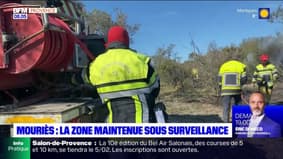 Incendie à Mouriès: la zone maintenue sous surveillance