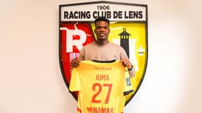 Juma Bah lors de son arrivée à Lens, en janvier 2025