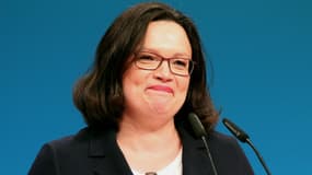 Andrea Nahles, la première femme à la tête des sociaux-démocrates allemands, le 22 avril 2018