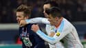 Joey Barton sous le maillot de l'OM face à David Beckham du PSG en 2013, mais ce n'est pas la bagarre dont on va vous parler