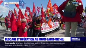 Une centaine de manifestants ont bloqué le Mont-Saint-Michel