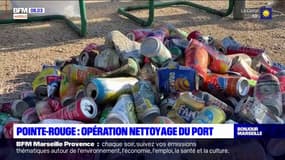 Marseille: opération nettoyage au port de la Pointe Rouge