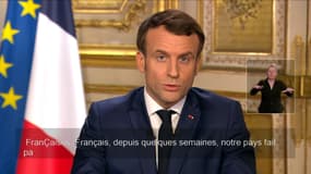 Emmanuel Macron, lors de son allocution du 13 mars.