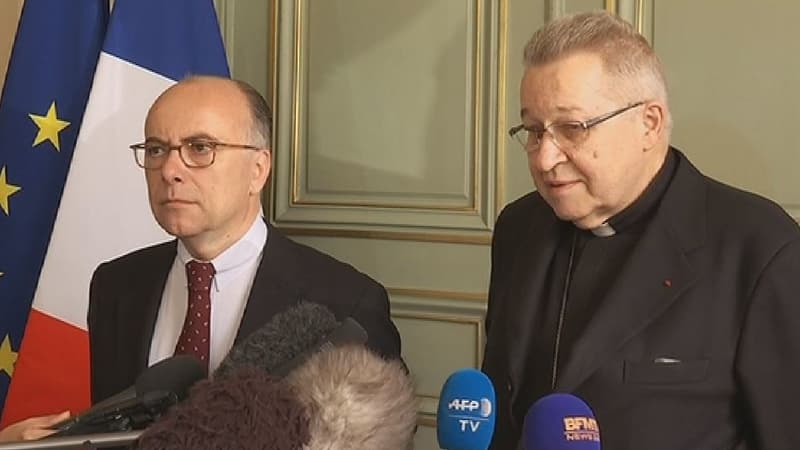 André Vingt-Trois aux côtés de Bernard Cazeneuve