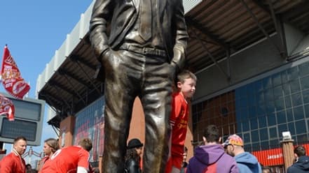 La statue de David Moyes devant le stade de Liverpool La statue de David Moyes devant le stade de Liverpool