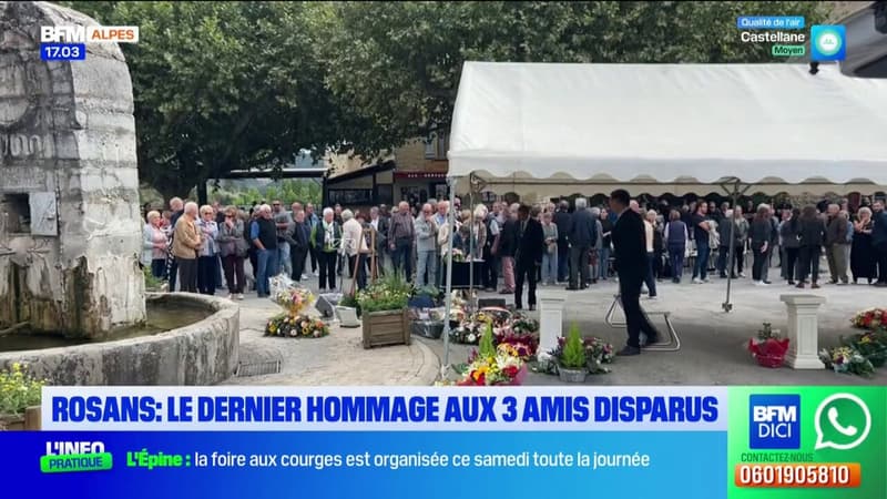 Rosans: un hommage rendu sur la plage du village aux trois habitants de la commune, tués dans un accident de la route