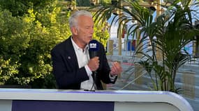 Le président du Medef Patrick Martin sur le plateau de BFM Business le 28 août 2023 à la REF