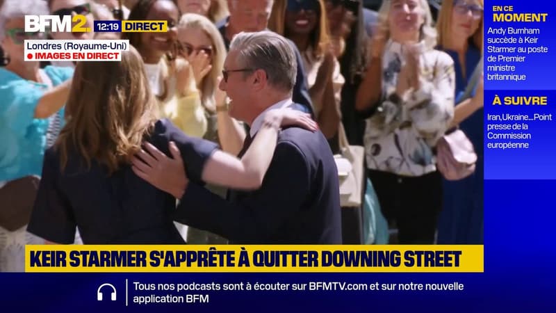 Royaume-Uni: le Premier ministre sortant Keir Starmer, ému, applaudi à son départ de Downing Street