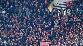 Les supporters du Stade Rennais, au Celtic Park de Glasgow le 28 novembre 2019
