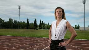 Ophélie Claude-Boxberger, sur la piste du stade Jacky Boxberger à Montbéliard, le 22 juin 2020 