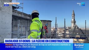 Saint-Denis: le chantier de remontage de la flèche nord de la basilique a démarré