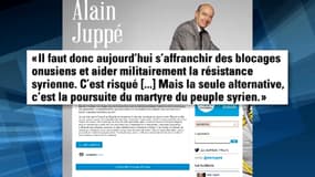 Sur son blog, Alain Juppé révèle sa position sur la guerre en Syrie.